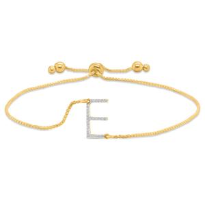 Nova Star(R) Gold-Plated 1/10ctw. Lab-Grown Diamond E Bolo Bracelet