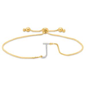 Nova Star(R) Gold-Plated 1/10ctw. Lab-Grown Diamond J Bolo Bracelet