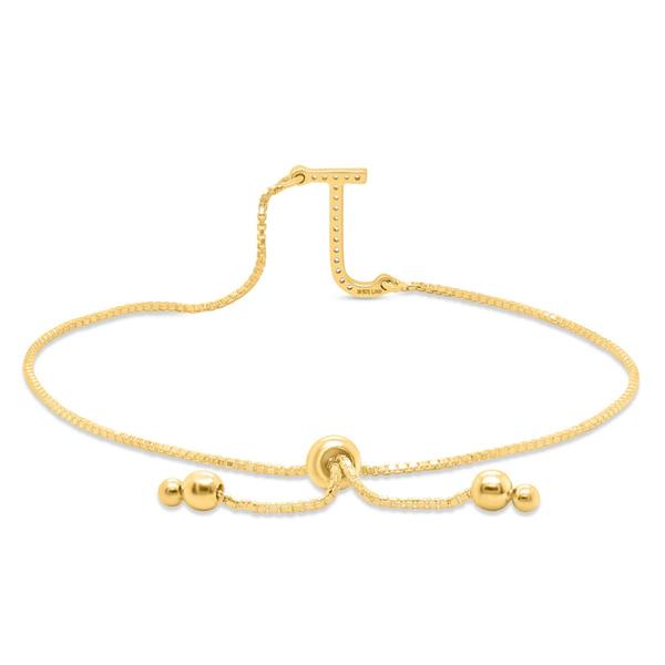 Nova Star(R) Gold-Plated 1/10ctw. Lab-Grown Diamond J Bolo Bracelet alternate view