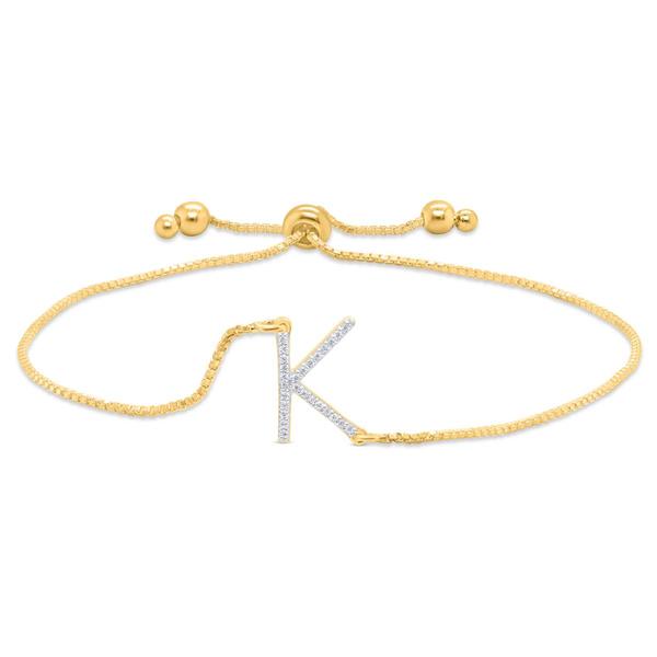 Nova Star(R) Gold-Plated 1/10ctw. Lab-Grown Diamond K Bolo Bracelet