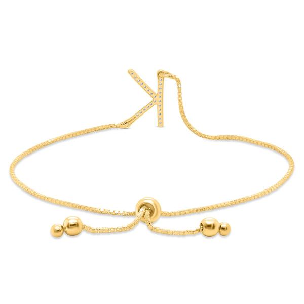 Nova Star(R) Gold-Plated 1/10ctw. Lab-Grown Diamond K Bolo Bracelet alternate view