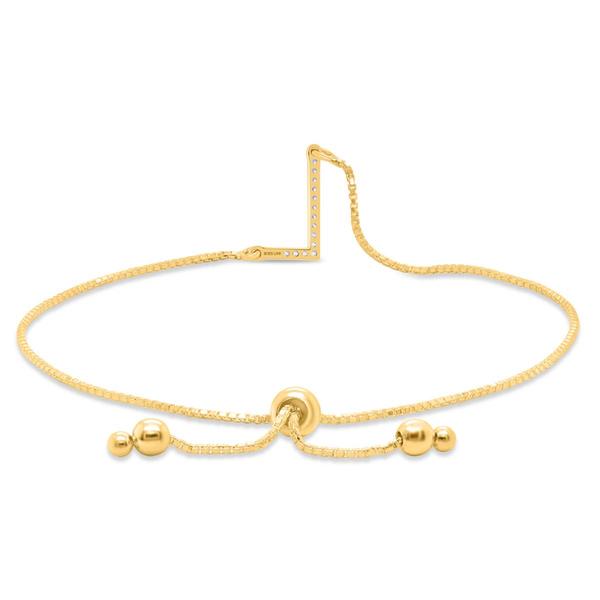 Nova Star(R) Gold-Plated 1/10ctw. Lab-Grown Diamond L Bolo Bracelet alternate view