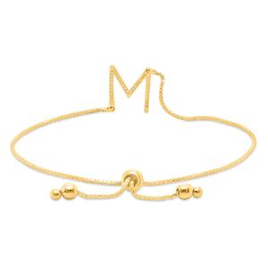 Nova Star(R) Gold-Plated 1/10ctw. Lab-Grown Diamond M Bolo Bracelet alternate view