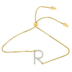 Nova Star(R) Gold-Plated 1/10ctw. Lab-Grown Diamond R Bolo Bracelet