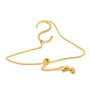 Nova Star(R) Gold-Plated 1/10ctw. Lab-Grown Diamond S Bolo Bracelet alternate view