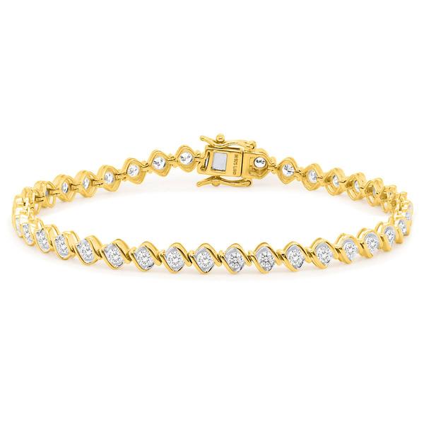 Nova Star(R) Gold Plated 3ctw. Lab Grown Diamond Bracelet