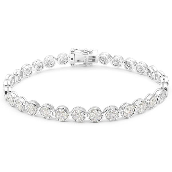 Nova Star(R) Sterling Silver Lab Grown Diamond Waves Bracelet