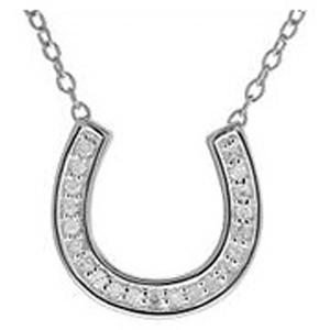 Diamond Classics(tm) 1/10ctw. Diamond Horseshoe Pendant Necklace alternate view