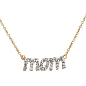 Diamond Classics(tm) Yellow Gold 1/4ctw. Diamond Mom Necklace alternate view
