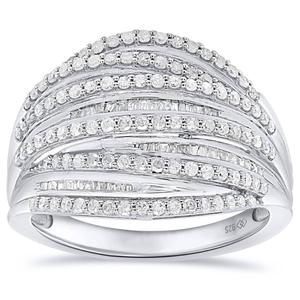 Diamond Classics(tm) 1ctw. Round & Baguette Diamond Fashion Ring
