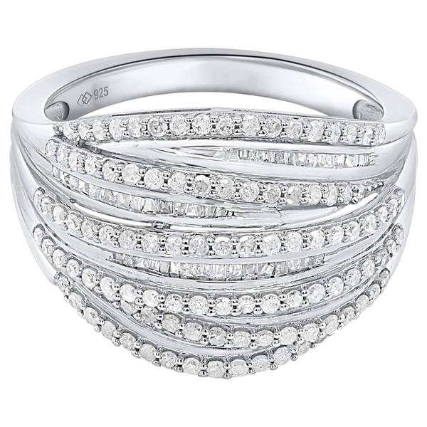 Diamond Classics(tm) 1ctw. Round & Baguette Diamond Fashion Ring alternate view