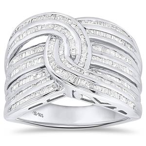 Diamond Classics(tm) Sterling 1ctw. Baguette Diamond Interwoven Ring