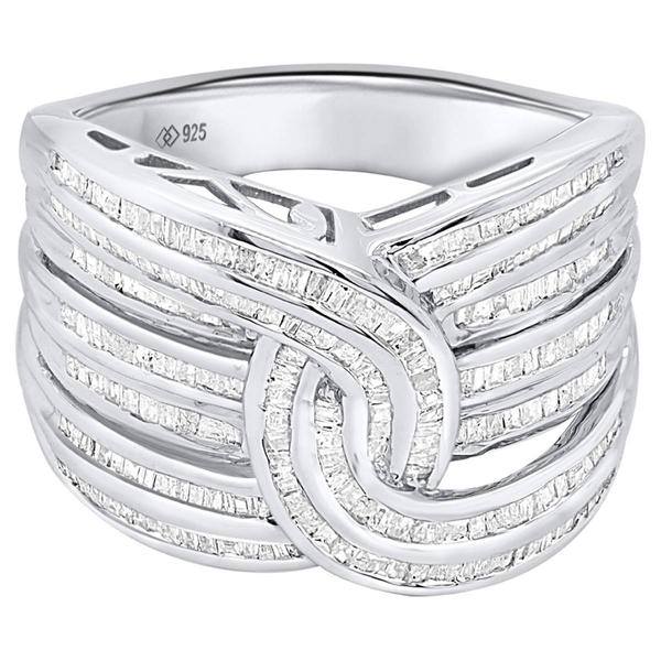 Diamond Classics(tm) Sterling 1ctw. Baguette Diamond Interwoven Ring alternate view