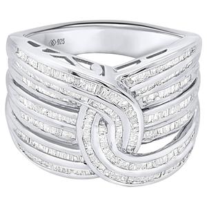 Diamond Classics(tm) Sterling 1ctw. Baguette Diamond Interwoven Ring alternate view