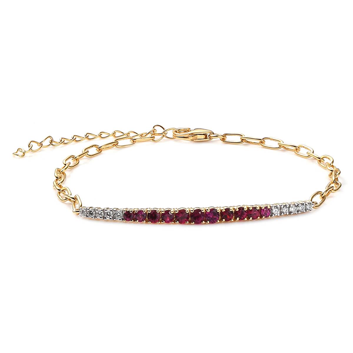 Gemstone Classics(tm) Created Ruby & Lab Grown Diamond Bracelet