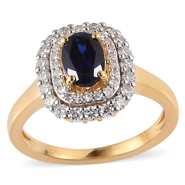 Nova Star(R) Oval Lab Grown Sapphire & Lab Grown Diamond Ring