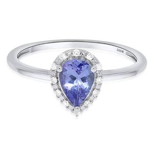 Gemstone Classics(tm) Pear Tanzanite Lab Grown Diamond Accent Ring alternate view