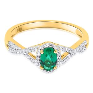 Gemstone Classics(tm) Created Emerald Lab Grown Diamond Ring alternate view