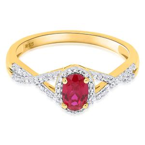Gemstone Classics(tm) Created Ruby 1/10ctw. Lab Grown Diamond Ring alternate view