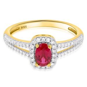 Gemstone Classics(tm) Created Ruby & Lab Grown Diamond Ring alternate view