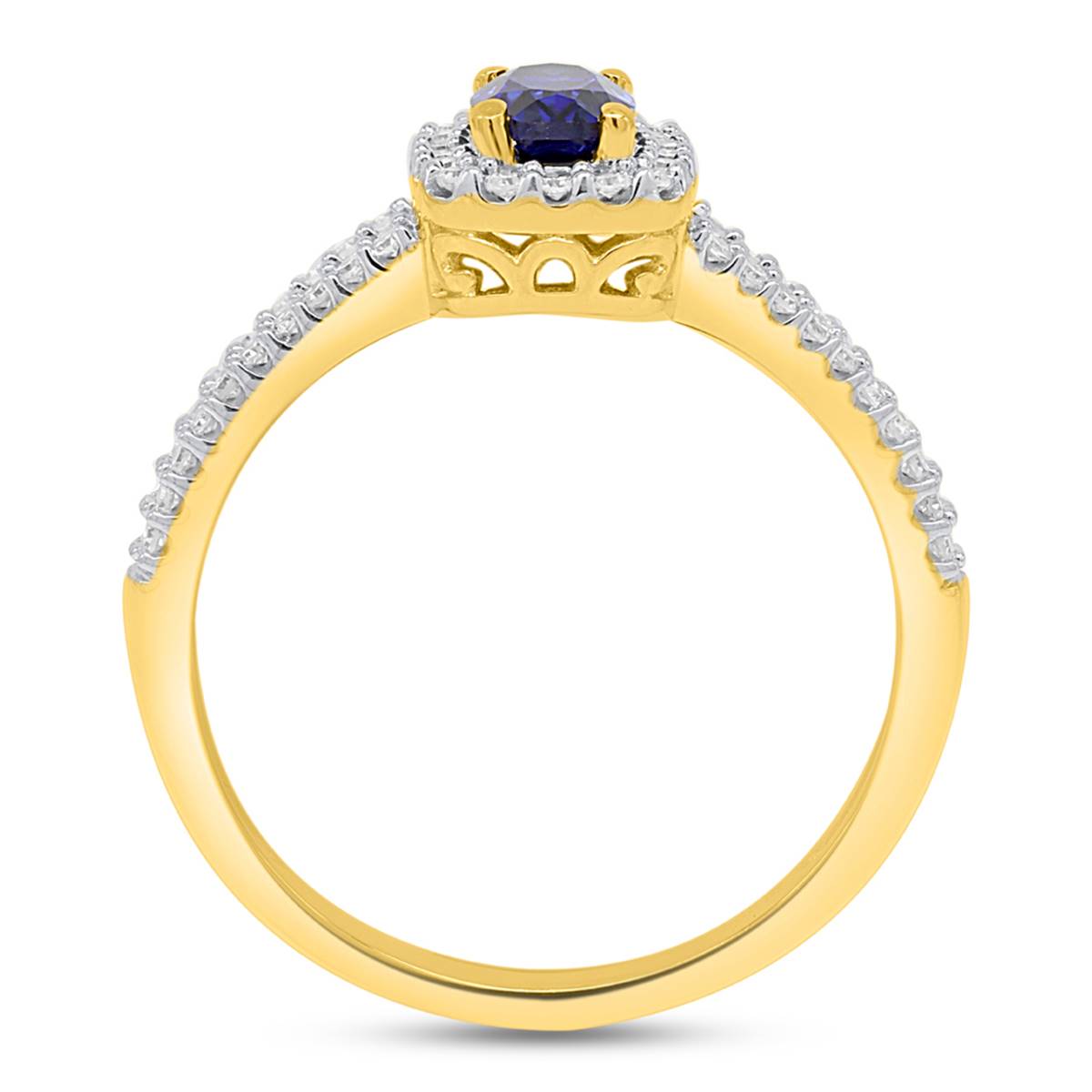 Gemstone Classics(tm) Created Sapphire & Lab Grown Diamond Ring