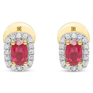 Gemstone Classics(tm) Created Ruby & Lab Grown Diamond Stud Earrings alternate view