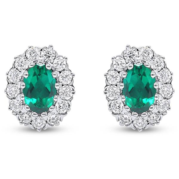 Nova Star(R) Lab-Grown Emerald & 1/2ctw. Lab-Grown Diamond Earrings alternate view