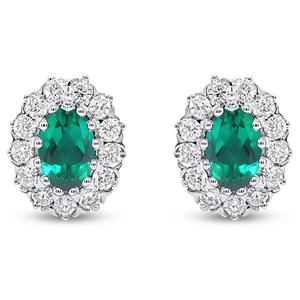 Nova Star(R) Lab-Grown Emerald & 1/2ctw. Lab-Grown Diamond Earrings alternate view
