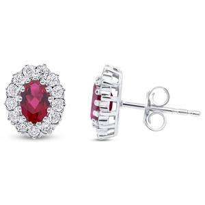 Nova Star(R) Lab-Grown Ruby & 1/2ctw. Lab-Grown Diamond Earrings