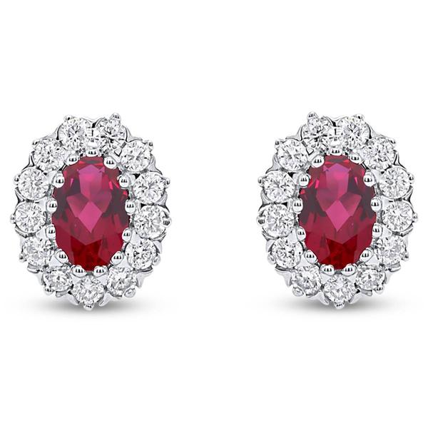 Nova Star(R) Lab-Grown Ruby & 1/2ctw. Lab-Grown Diamond Earrings alternate view