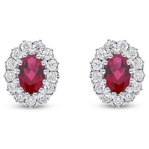 Nova Star(R) Lab-Grown Ruby & 1/2ctw. Lab-Grown Diamond Earrings alternate view
