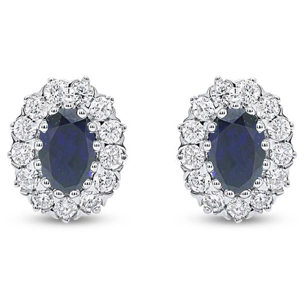 Nova Star(R) 6x4mm Oval Lab-Grown Sapphire Stud Earrings alternate view