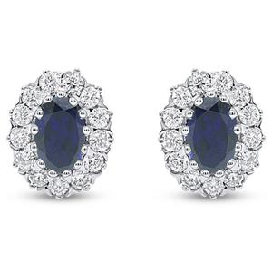Nova Star(R) 6x4mm Oval Lab-Grown Sapphire Stud Earrings alternate view