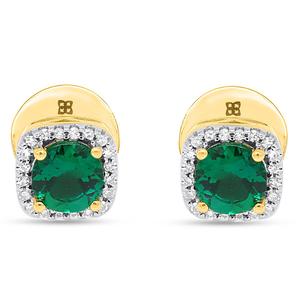 Gemstone Classics(tm) Created Emerald & Lab Grown Diamond Earrings alternate view