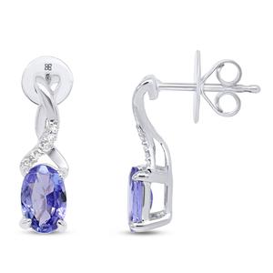 Gemstone Classics(tm) Tanzanite Lab Grown Diamond Drop Earrings