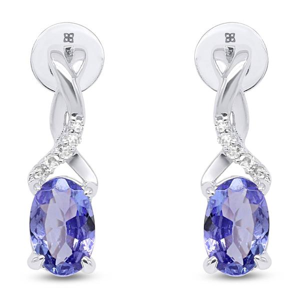 Gemstone Classics(tm) Tanzanite Lab Grown Diamond Drop Earrings alternate view