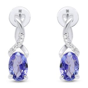 Gemstone Classics(tm) Tanzanite Lab Grown Diamond Drop Earrings alternate view