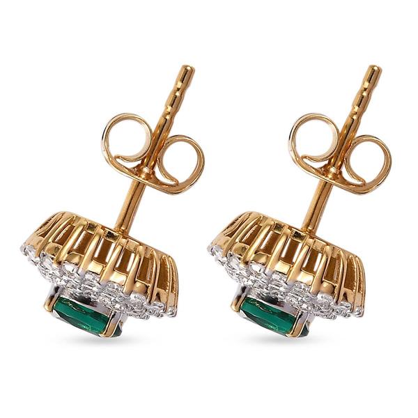 Nova Star(R) Created Oval Emerald & Lab Grown Diamond Earrings alternate view