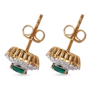 Nova Star(R) Created Oval Emerald & Lab Grown Diamond Earrings alternate view