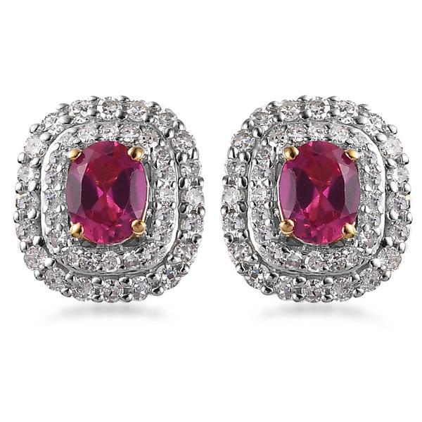 Nova Star(R) Created Ruby & Lab Grown Diamond Stud Earrings