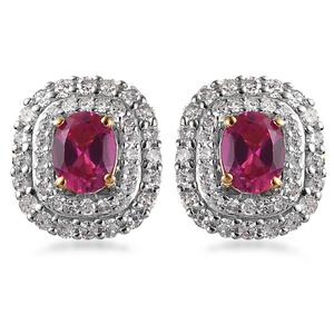Nova Star(R) Created Ruby & Lab Grown Diamond Stud Earrings