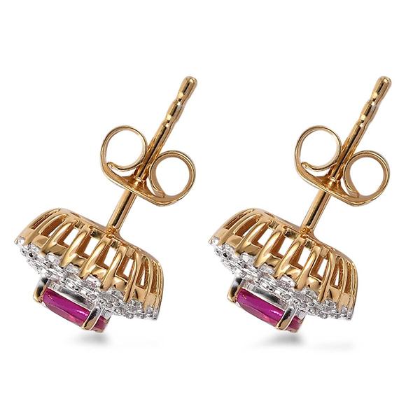 Nova Star(R) Created Ruby & Lab Grown Diamond Stud Earrings alternate view