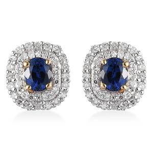 Nova Star(R) Created Sapphire & Lab Grown Diamond Stud Earrings