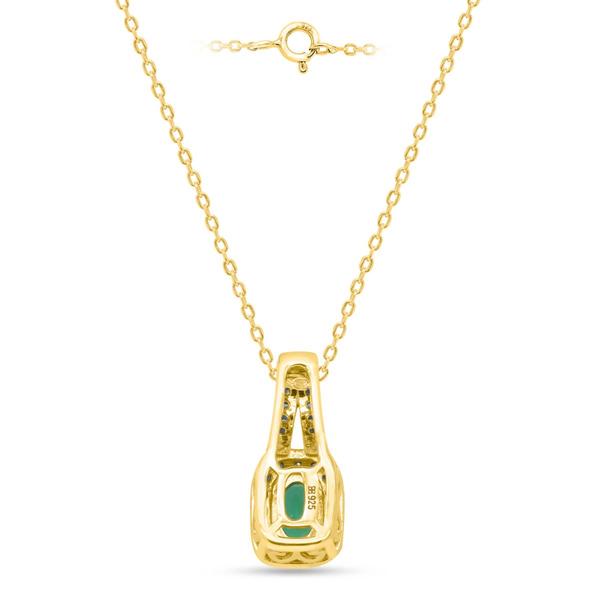 Gemstone Classics(tm) Created Emerald Lab Grown Diamond Pendant alternate view