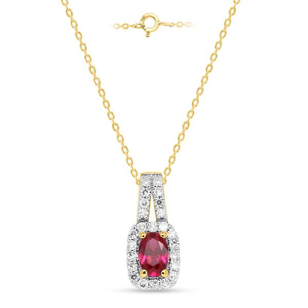 Gemstone Classics(tm) Created Ruby Lab Grown Diamond Pendant