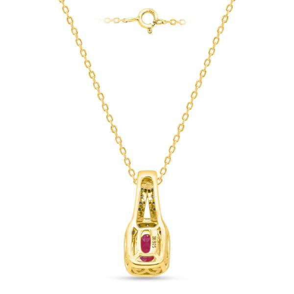 Gemstone Classics(tm) Created Ruby Lab Grown Diamond Pendant alternate view