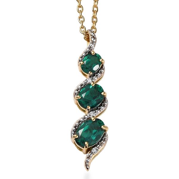 Nova Star(R) Lab Grown Emerald & Lab Grown Diamond Journey Pendant