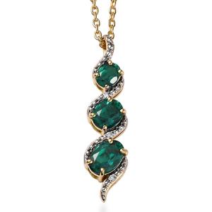 Nova Star(R) Lab Grown Emerald & Lab Grown Diamond Journey Pendant alternate view
