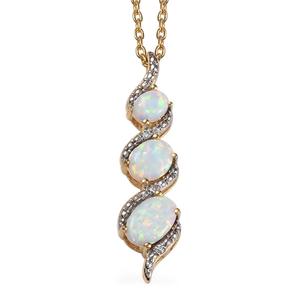 Nova Star(R) Lab Grown Opal & Lab Grown Diamond Journey Pendant