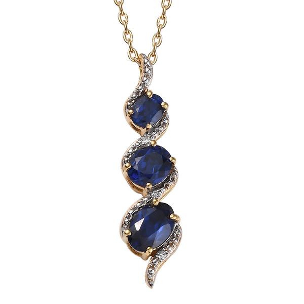 Nova Star(R) Lab Grown Sapphire & Lab Grown Diamond Journey Pendant